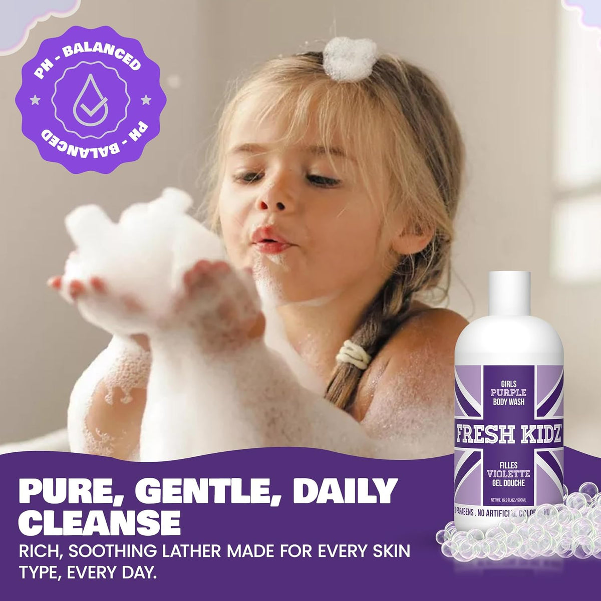 Fresh Kidz Girls Purple Body Wash, 16.9 Fl. oz.