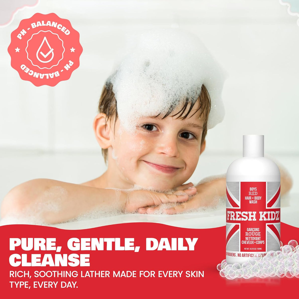 Fresh Kidz Boys Red Body Wash + Shampoo, 16.9 fl. oz.