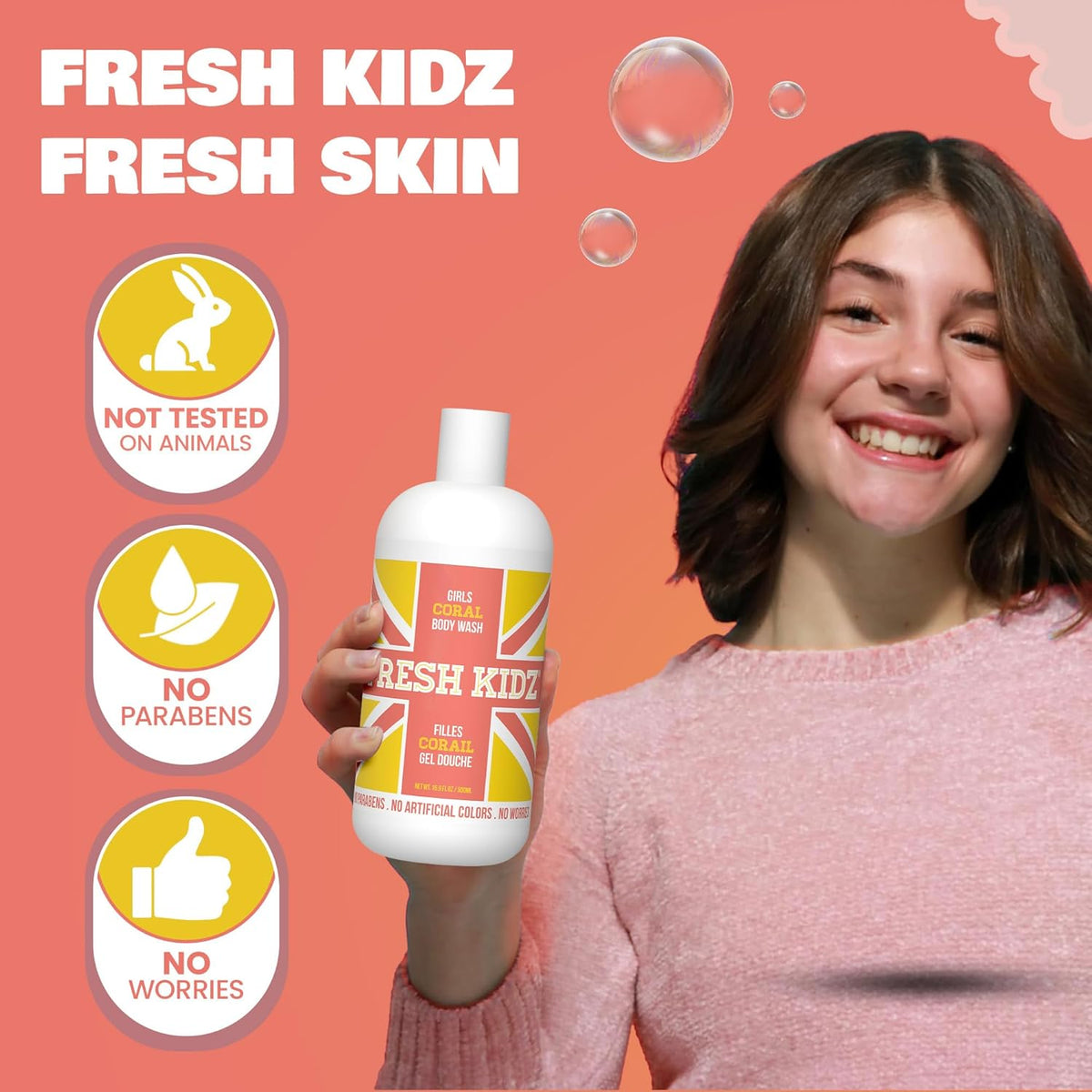 Fresh Kidz Girls Coral Body Wash, 16.9 fl. oz.