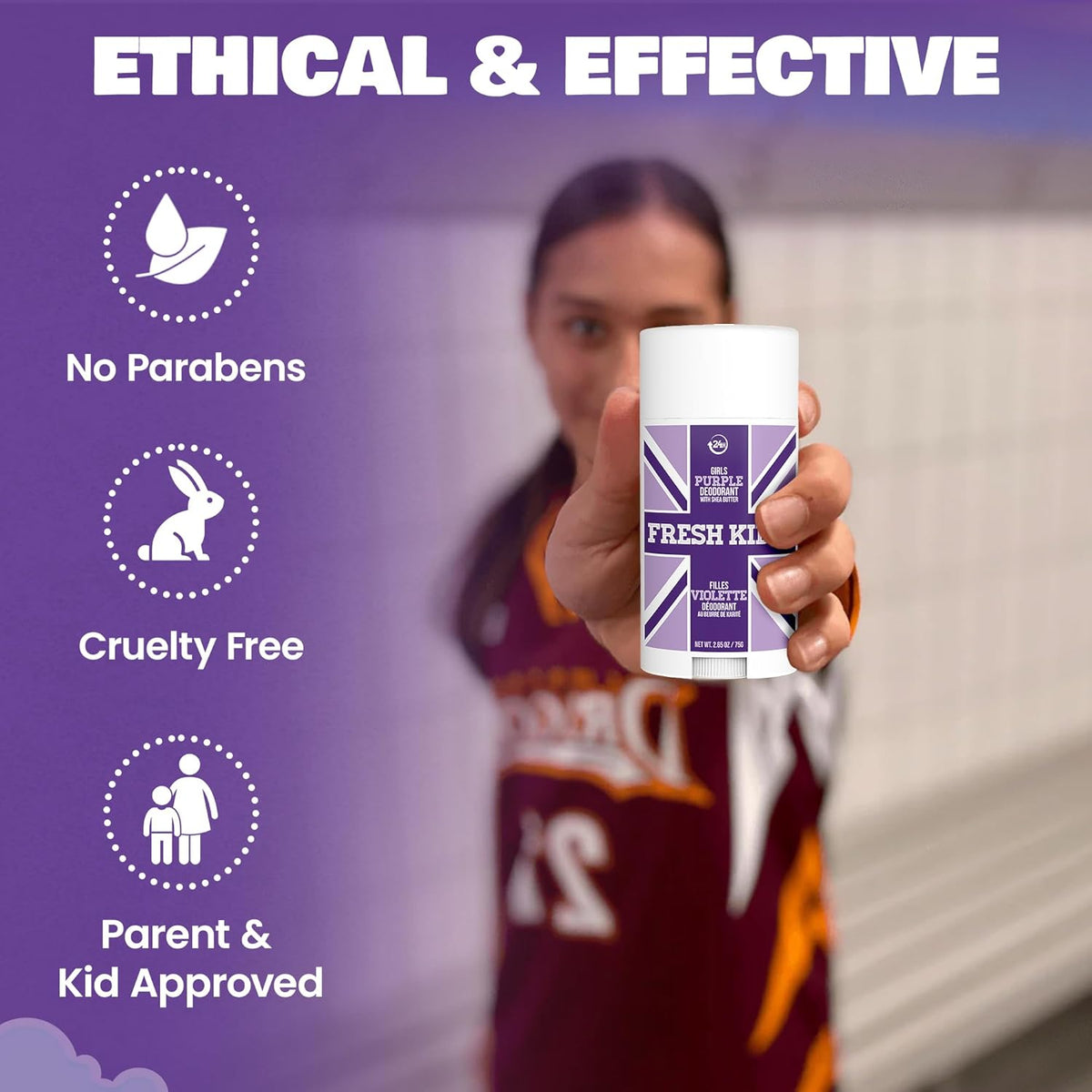 Fresh Kidz Girls Purple Stick Deodorant, 2.65 fl. oz.