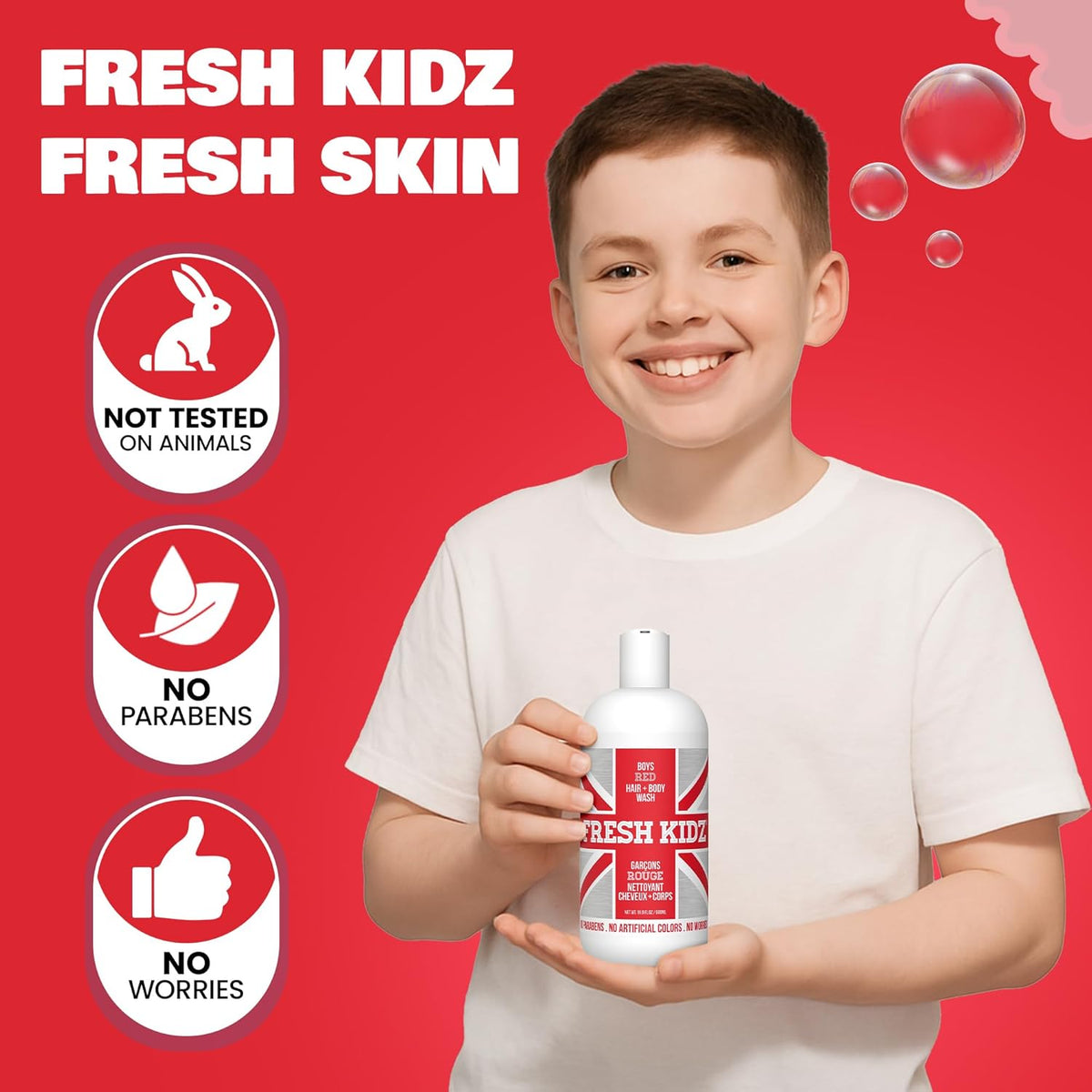 Fresh Kidz Boys Red Body Wash + Shampoo, 16.9 fl. oz.