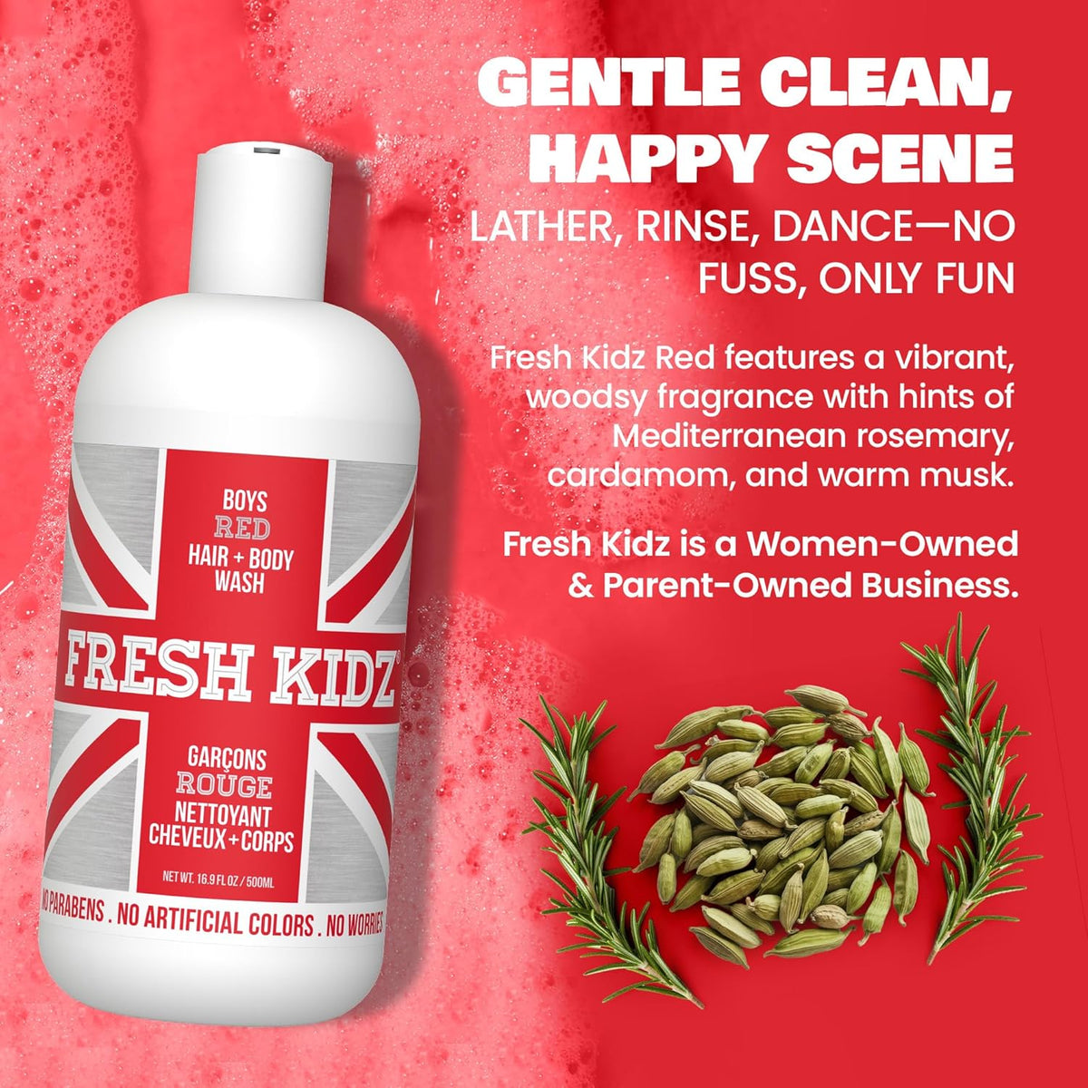Fresh Kidz Boys Red Body Wash + Shampoo, 16.9 fl. oz.