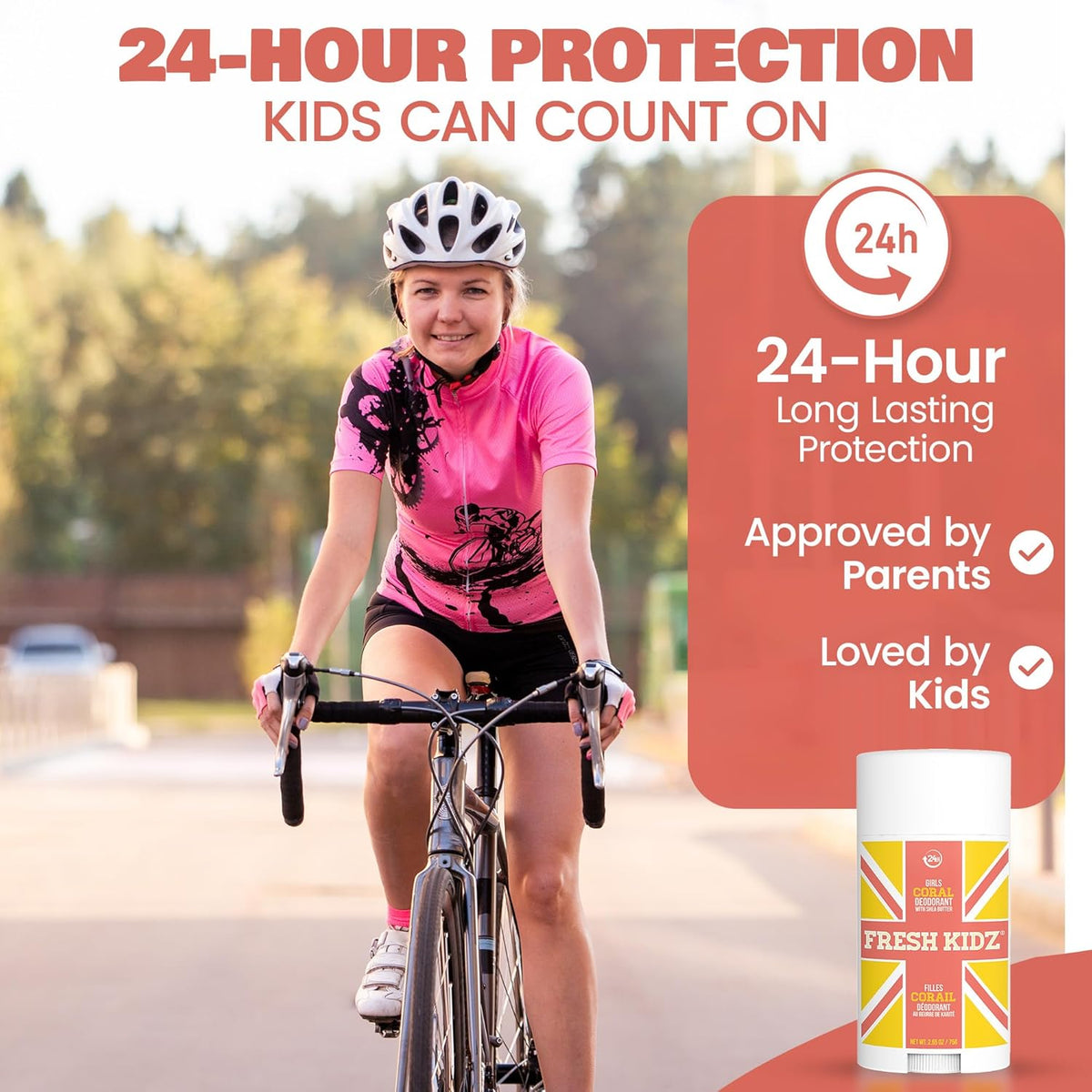 Fresh Kidz Girls Coral Stick Deodorant, 2.65 fl. oz.