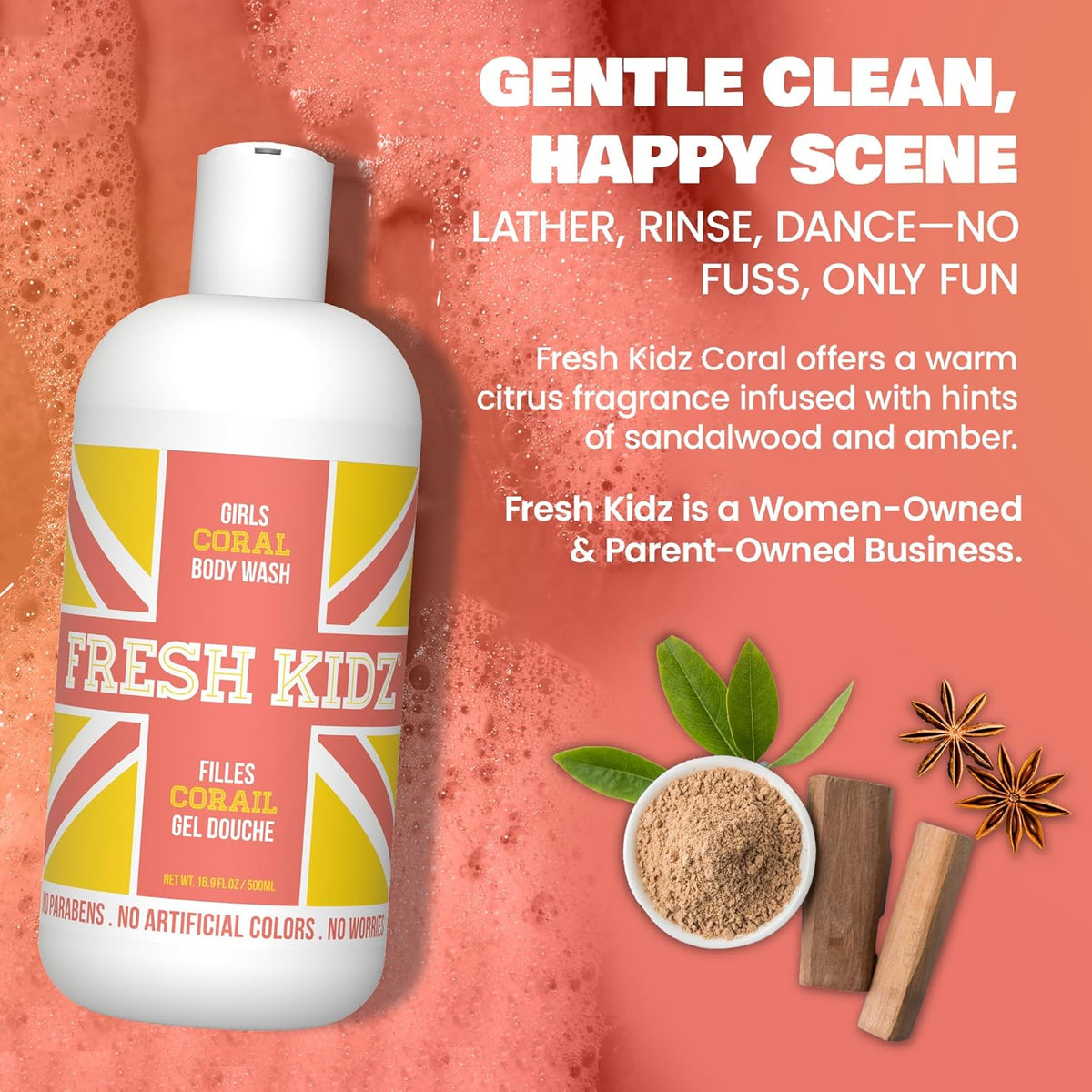 Fresh Kidz Girls Coral Body Wash, 16.9 fl. oz.