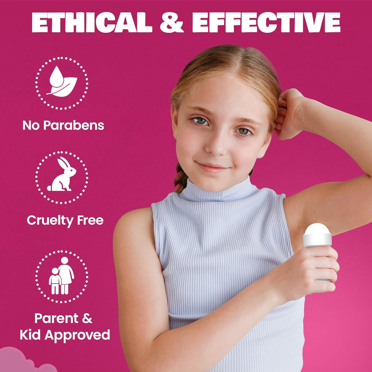 Fresh Kidz Girls Pink Roll-On Deodorant, 1.86 fl. oz.