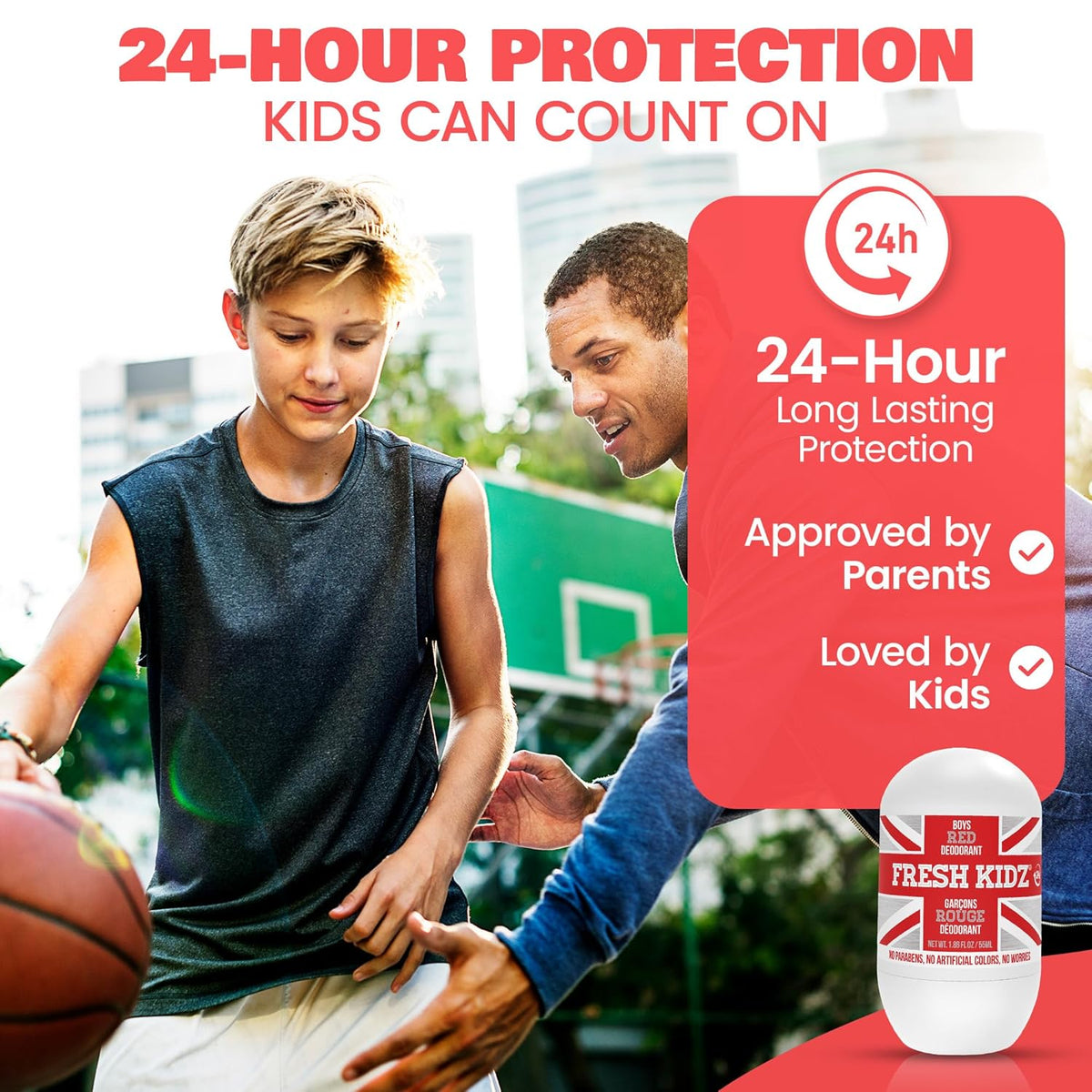 Fresh Kidz Boys Red Roll-On Deodorant, 1.86 fl. oz.