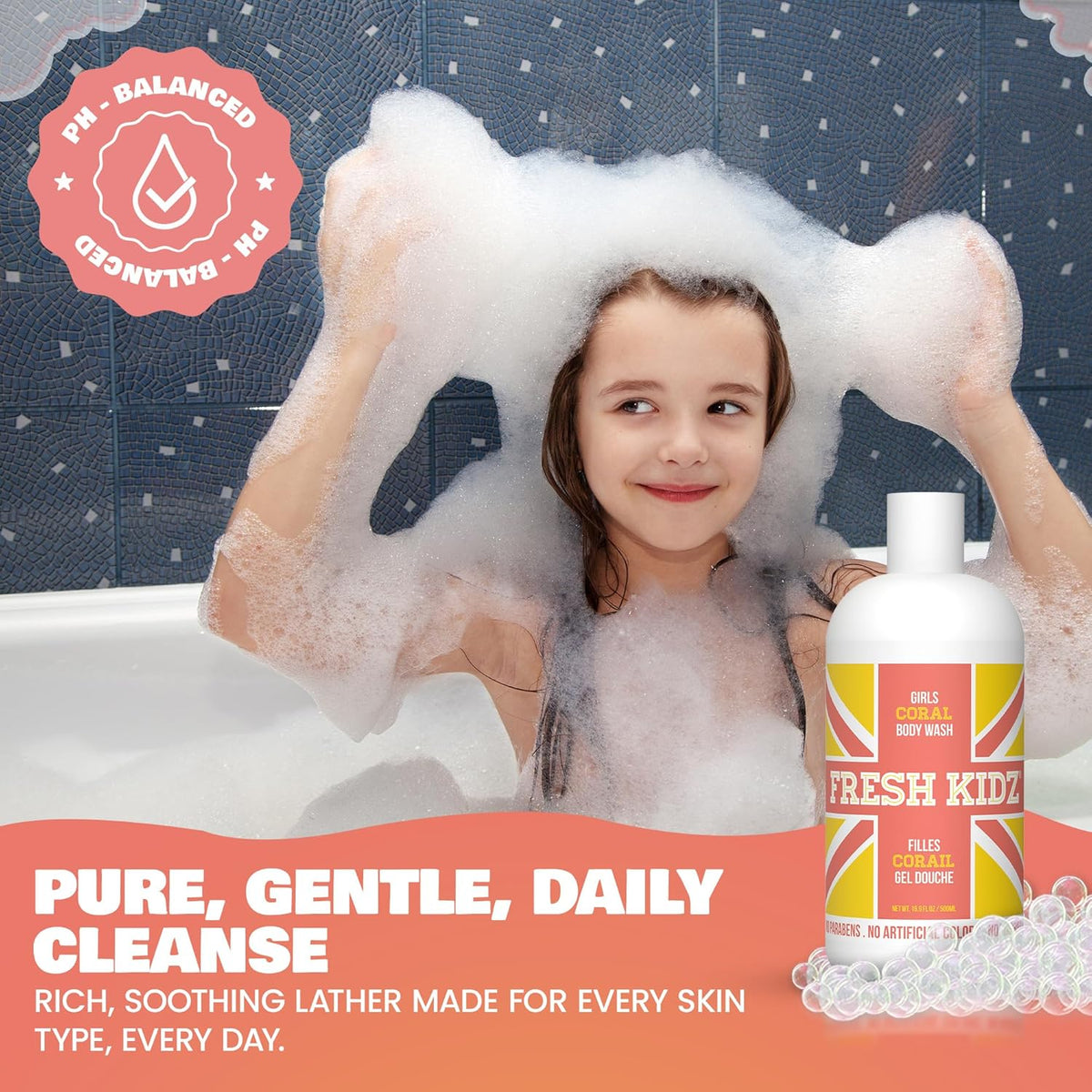 Fresh Kidz Girls Coral Body Wash, 16.9 fl. oz.