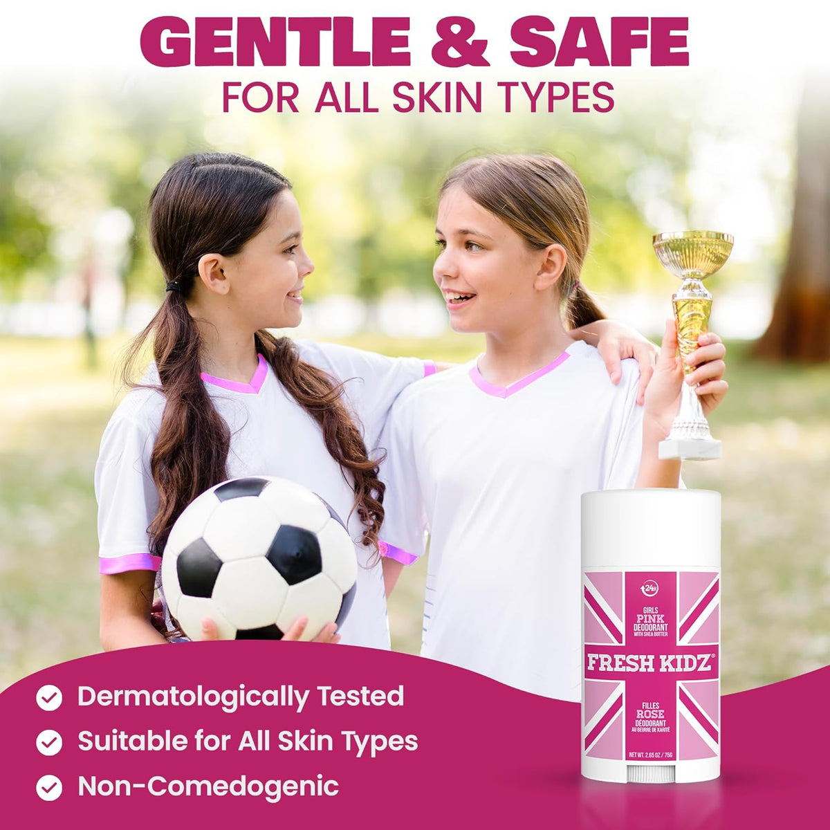 Fresh Kidz Girls Pink Stick Deodorant, 2.65 fl. oz.