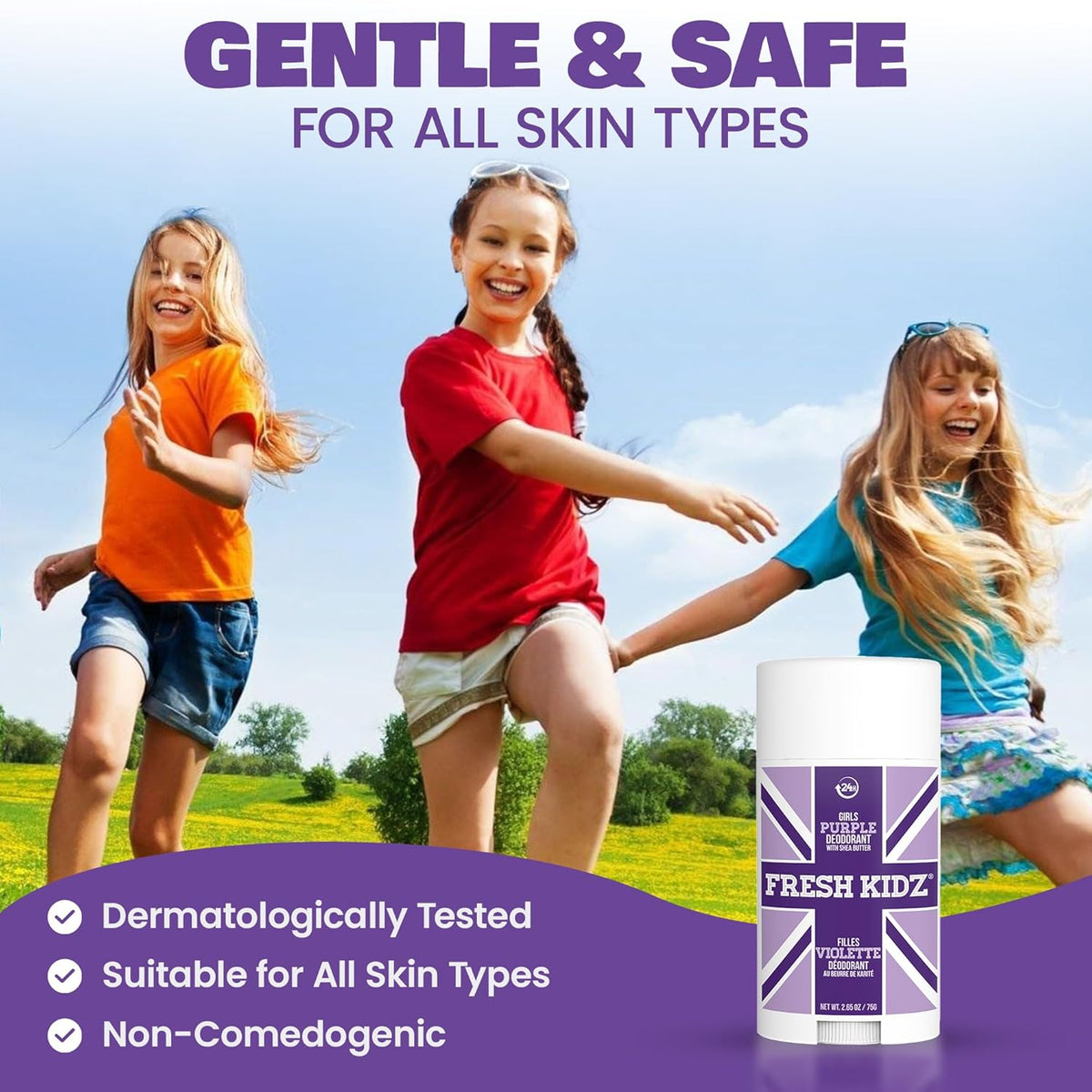 Fresh Kidz Girls Purple Stick Deodorant, 2.65 fl. oz.