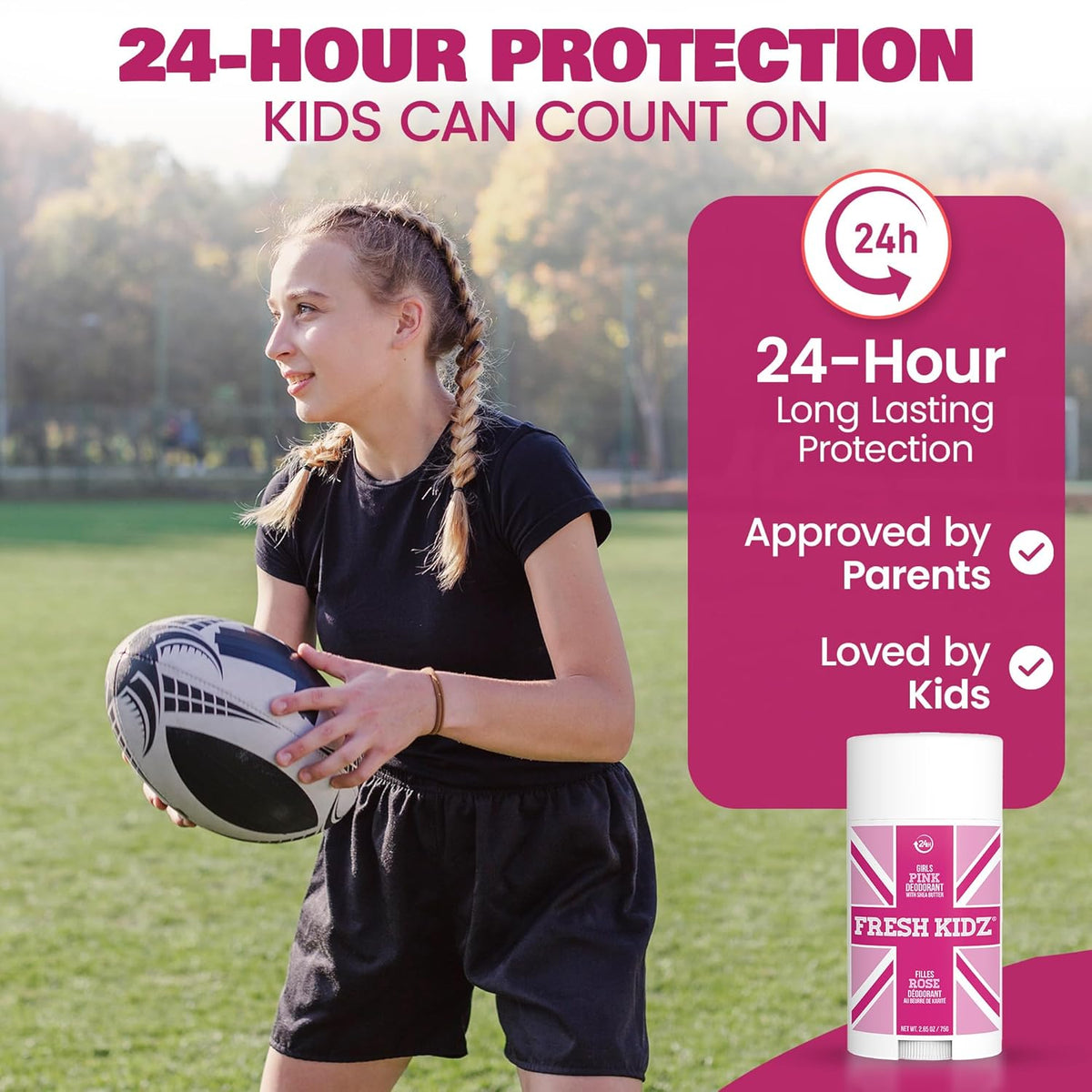 Fresh Kidz Girls Pink Stick Deodorant, 2.65 fl. oz.