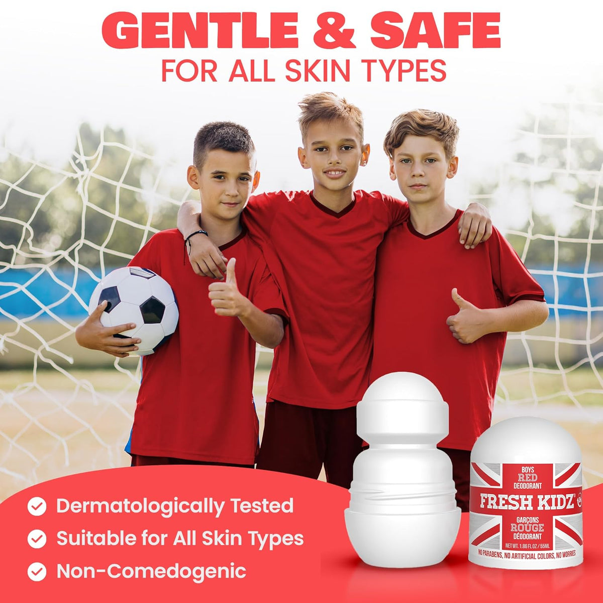 Fresh Kidz Boys Red Roll-On Deodorant, 1.86 fl. oz.