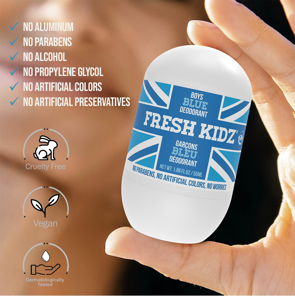 Fresh Kidz Boys Blue Roll-On Deodorant, 1.86 fl. oz.