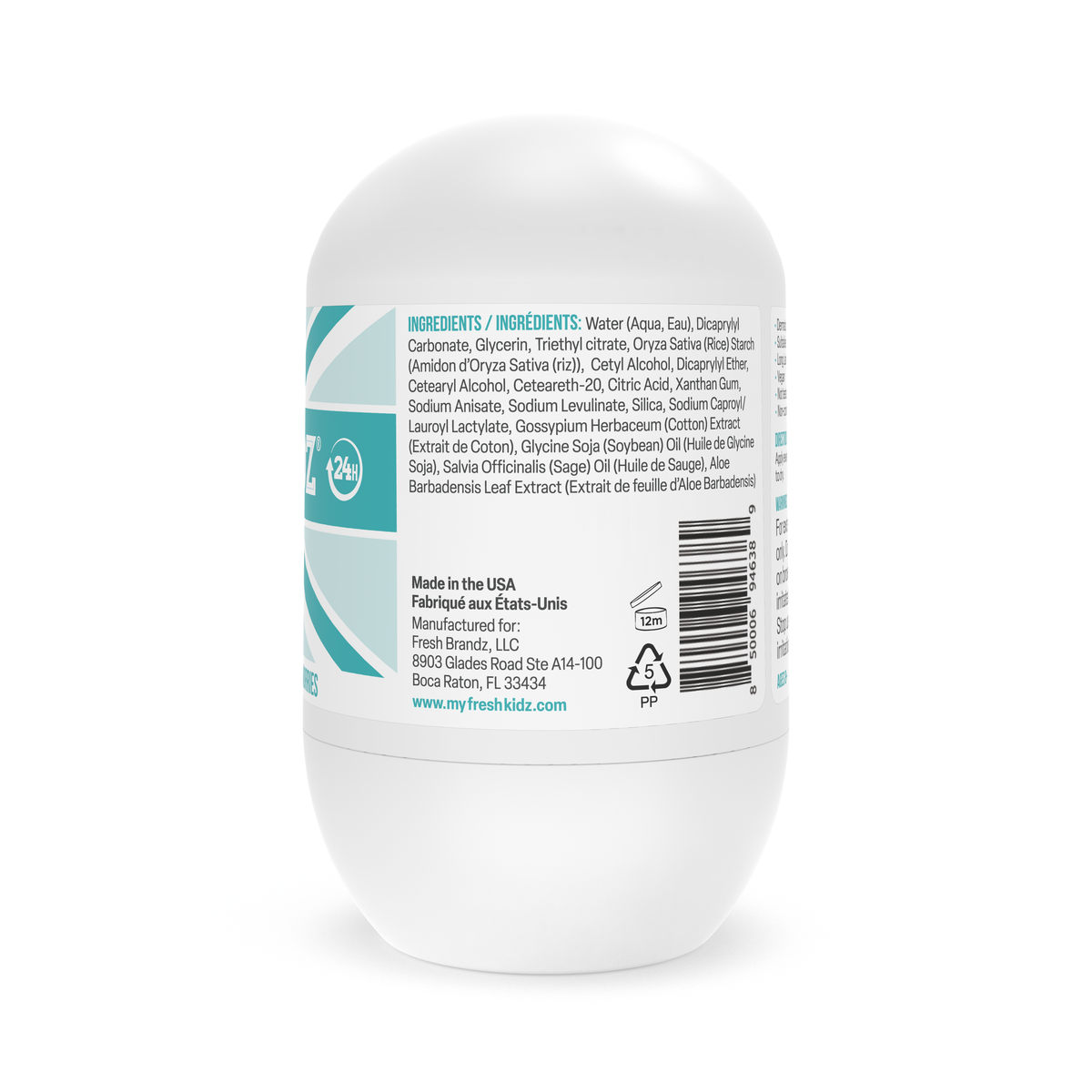 Fresh Kidz Green Fragrance-Free Roll-On Deodorant, 1.86 fl. oz.