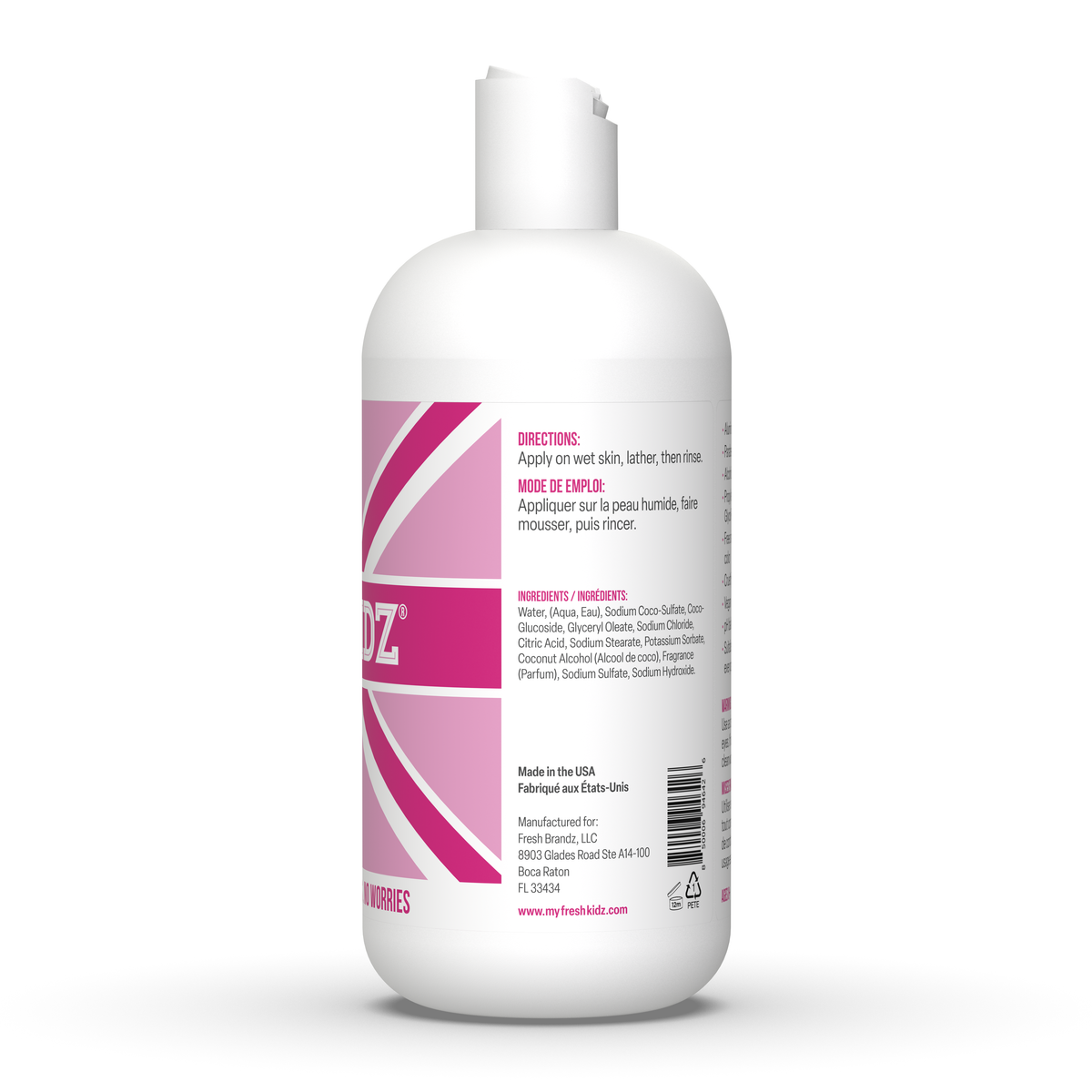 Fresh Kidz Girls Pink Body Wash + 2 Roll-On Deodorant Combo