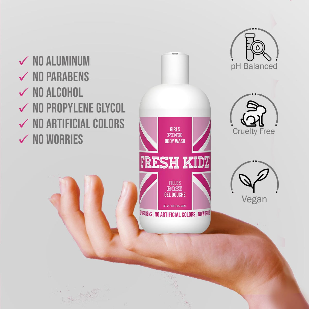 Fresh Kidz Girls Pink Body Wash, 16.9 fl. oz.