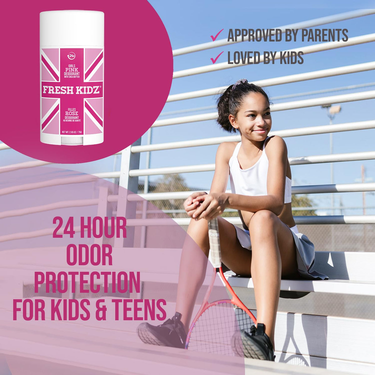 Fresh Kidz Girls Pink Stick Deodorant, 2.65 fl. oz.
