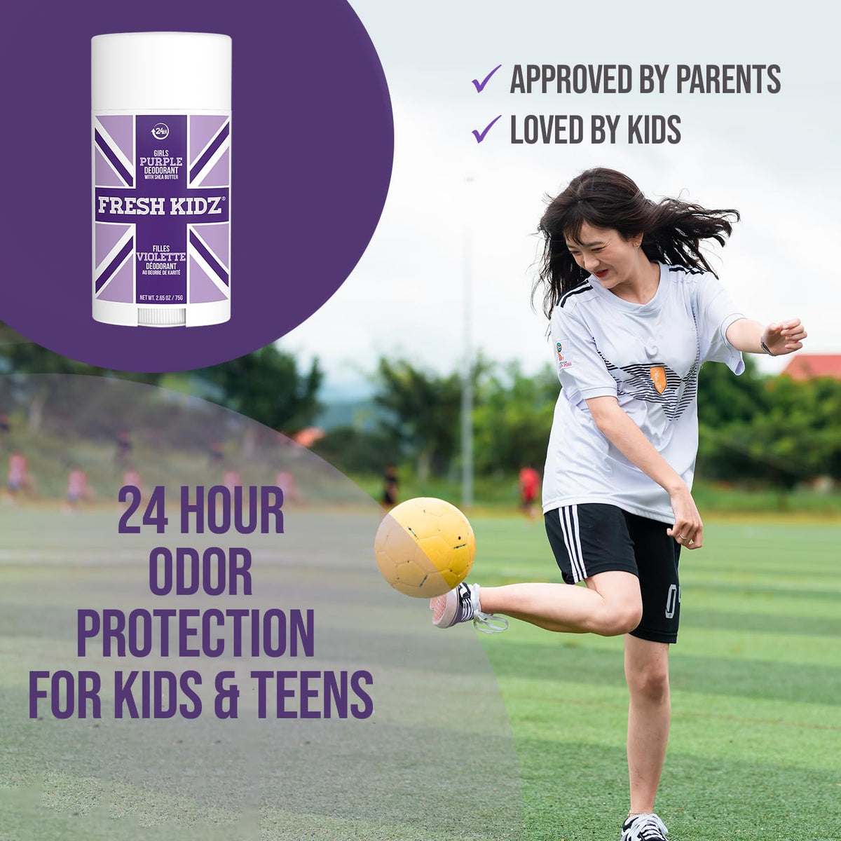 Fresh Kidz Girls Purple Stick Deodorant, 2.65 fl. oz.