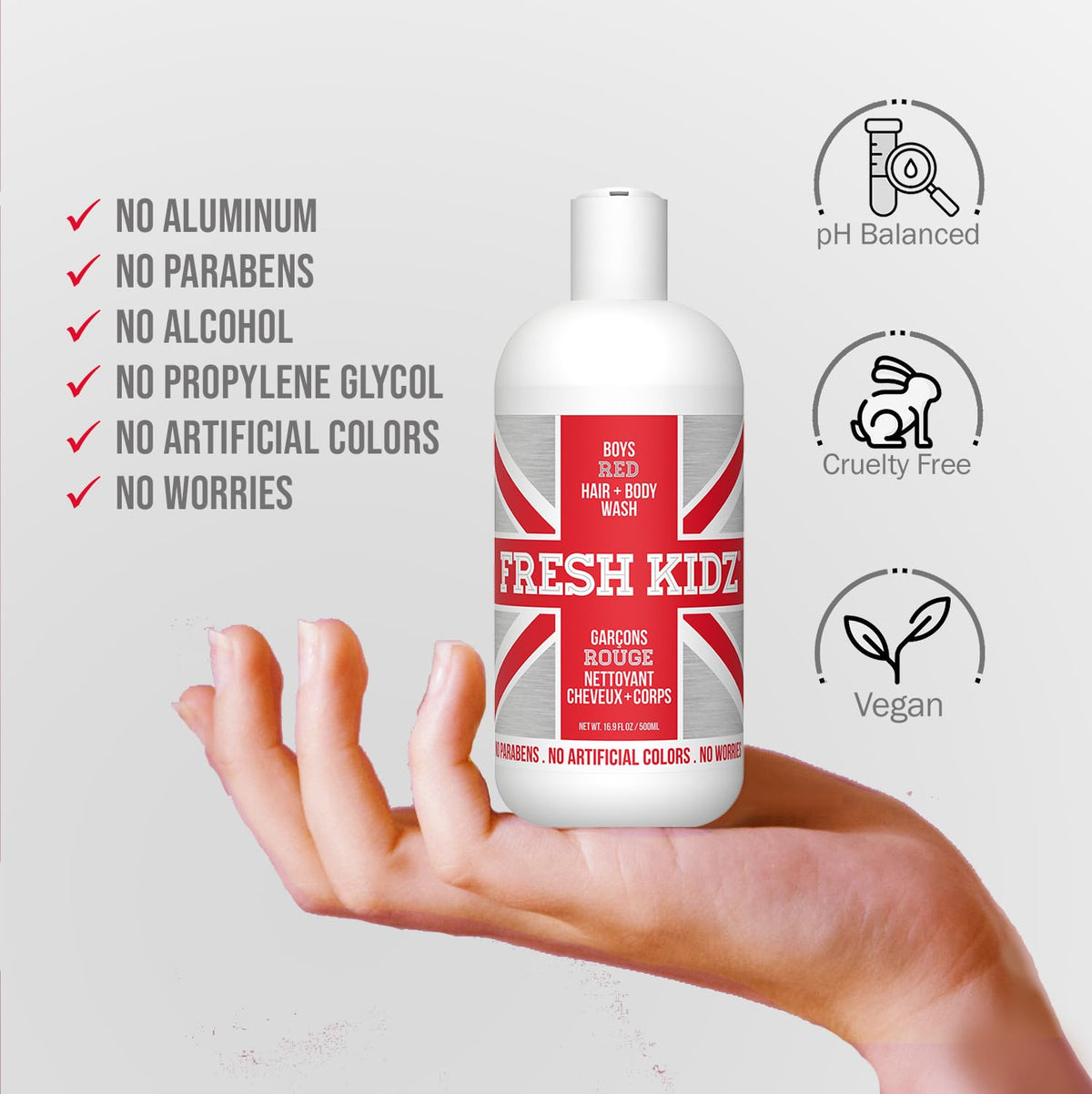 Fresh Kidz Boys Red Body Wash + Shampoo, 16.9 fl. oz.