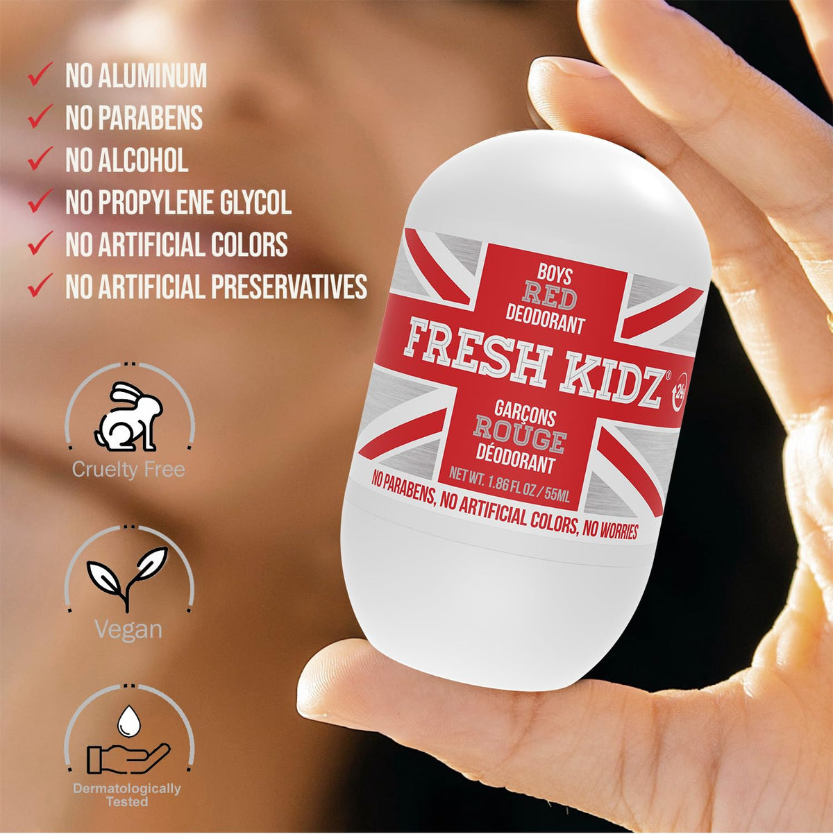 Fresh Kidz Boys Red Roll-On Deodorant, 1.86 fl. oz.